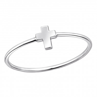 6mm Cross - 925 Sterling Silver Simple Rings SD50622