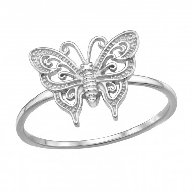 12mm Butterfly - 925 Sterling Silver Simple Rings SD51001
