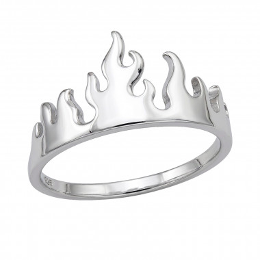 Flame Crown - 925 Sterling Silver Simple Rings SD51010