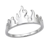 Flame Crown - 925 Sterling Silver Simple Rings SD51010