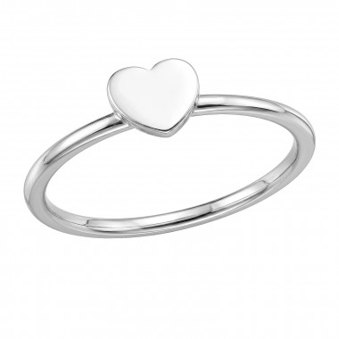 Heart Stacking - 925 Sterling Silver Simple Rings SD51014