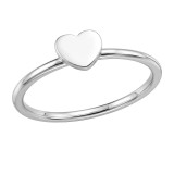 Heart Stacking - 925 Sterling Silver Simple Rings SD51014