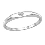 Flat-Top Bar Band With Textured Heart - 925 Sterling Silver Simple Rings SD51016