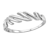 Abstract Zigzag Pattern - 925 Sterling Silver Simple Rings SD51032