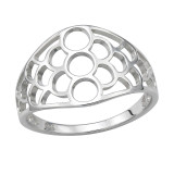 Sculpted Openwork Dome - 925 Sterling Silver Simple Rings SD51036