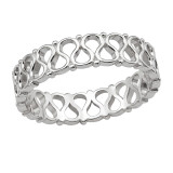 S-Curve Openwork Eternity - 925 Sterling Silver Simple Rings SD51037