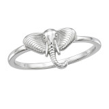 Elephant Head - 925 Sterling Silver Simple Rings SD51052