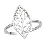 Openwork Filigree Leaf Silhouette - 925 Sterling Silver Simple Rings SD51065
