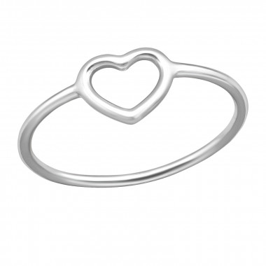 Cut Out Heart - 925 Sterling Silver Simple Rings SD51245