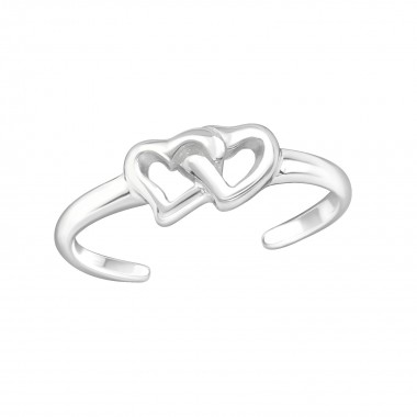 Double Heart - 925 Sterling Silver Toe Rings SD21054