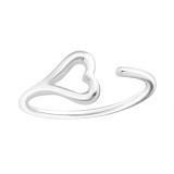 Heart - 925 Sterling Silver Toe Rings SD21261