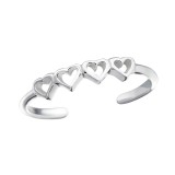 Hearts - 925 Sterling Silver Toe Rings SD21504