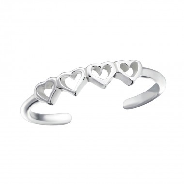 Hearts - 925 Sterling Silver Toe Rings SD21504