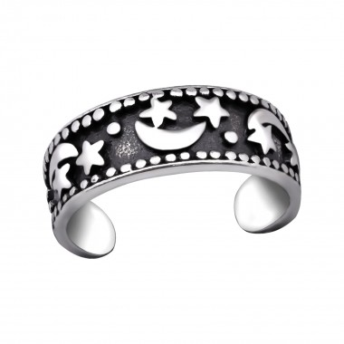 Moon And Star - 925 Sterling Silver Toe Rings SD29408
