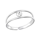 Single Stone - 925 Sterling Silver Toe Rings SD32462