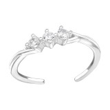 Sparkling - 925 Sterling Silver Toe Rings SD38442