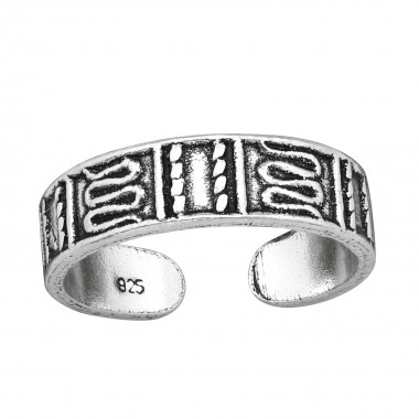 Patterned - 925 Sterling Silver Toe Rings SD38966