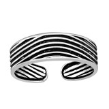 Curved Lines - 925 Sterling Silver Toe Rings SD41678
