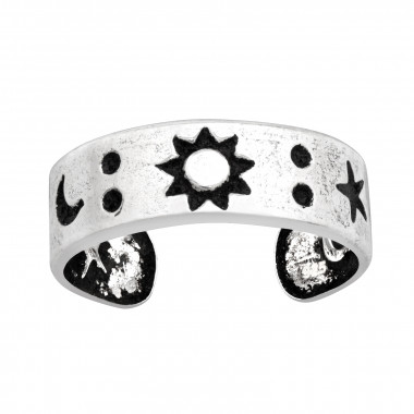 Moon And Star - 925 Sterling Silver Toe Rings SD42890