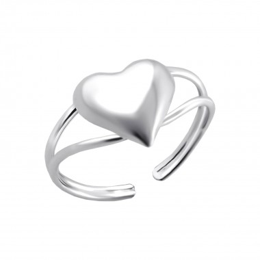 3d heart - 925 Sterling Silver Toe Rings SD780