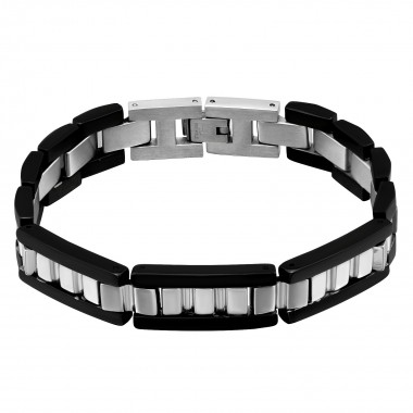 Black wide - 316L Surgical Grade Stainless Steel Men Steel Bracelet SD2519