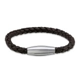 Round - Leather Cord Men Steel Bracelet SD28811