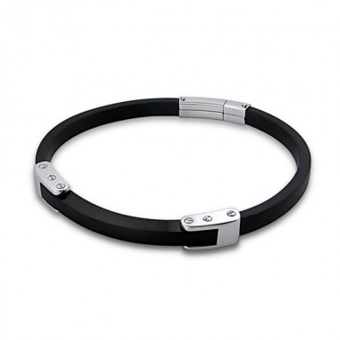 Bangle - Rubber Men Steel Bracelet SD5513