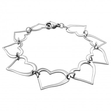 Heart - 316L Surgical Grade Stainless Steel Women Steel Bracelet SD19594