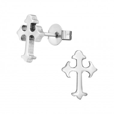 Christian Cross - 316L Surgical Grade Stainless Steel Stainless Steel Ear studs SD1810