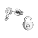 Key&padlock - 316L Surgical Grade Stainless Steel Stainless Steel Ear studs SD29766