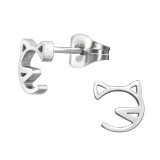 Cat - 316L Surgical Grade Stainless Steel Stainless Steel Ear studs SD44812