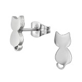 Cat - 316L Surgical Grade Stainless Steel Stainless Steel Ear studs SD44813