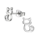 Cat - 316L Surgical Grade Stainless Steel Stainless Steel Ear studs SD44821