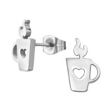 Coffee Cup - 316L Surgical Grade Stainless Steel Stainless Steel Ear studs SD45936