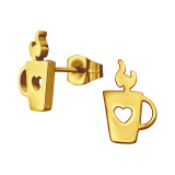 Coffee Cup - 316L Surgical Grade Stainless Steel Stainless Steel Ear studs SD45937