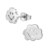 Smiley Cloud - 316L Surgical Grade Stainless Steel Stainless Steel Ear studs SD46332