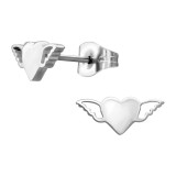 Winged Heart - 316L Surgical Grade Stainless Steel Stainless Steel Ear studs SD46340