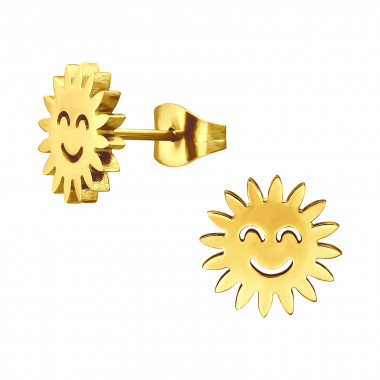Smiley Sun - 316L Surgical Grade Stainless Steel Stainless Steel Ear studs SD46343
