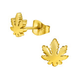 Cannabis Leaf - 316L Surgical Grade Stainless Steel Stainless Steel Ear studs SD46735