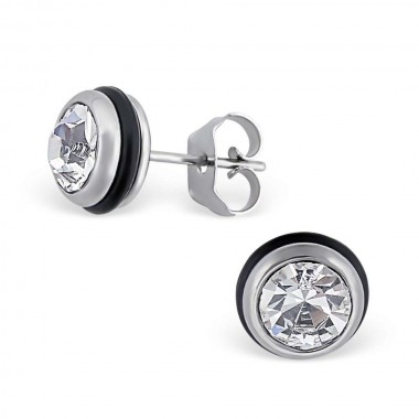 Round - Rubber Stainless Steel Ear studs SD7194