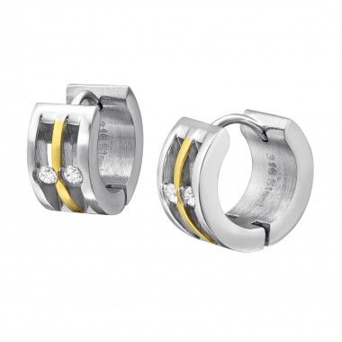 Two Tone - 316L Surgical Grade Stainless Steel Stainless Steel Earrings SD37720