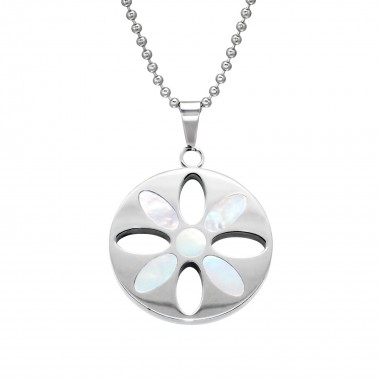 Flower - 316L Surgical Grade Stainless Steel Stainless Steel Necklace SD28427