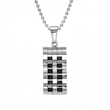 Waved Tag - 316L Surgical Grade Stainless Steel Stainless Steel Necklace SD28449