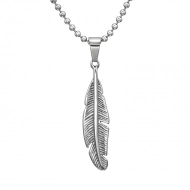 Feather - 316L Surgical Grade Stainless Steel Stainless Steel Necklace SD31627