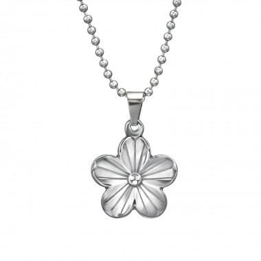 Flower - 316L Surgical Grade Stainless Steel Stainless Steel Necklace SD31628