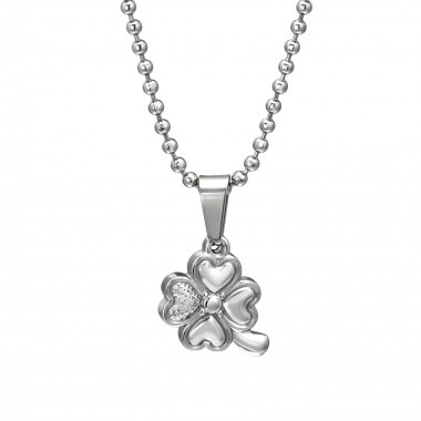 Lucky Clover - 316L Surgical Grade Stainless Steel Stainless Steel Necklace SD31824