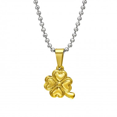 Lucky Clover - 316L Surgical Grade Stainless Steel Stainless Steel Necklace SD31825