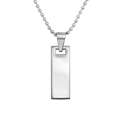 Rectangle - 316L Surgical Grade Stainless Steel Stainless Steel Necklace SD38225