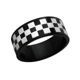 Checkered - 316L Surgical Grade Stainless Steel Steel Rings SD1222