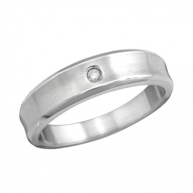 Real Diamond Classic - 316L Surgical Grade Stainless Steel Steel Rings SD16686
